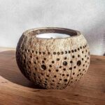 Свічник з кокосу, еко підсвічник