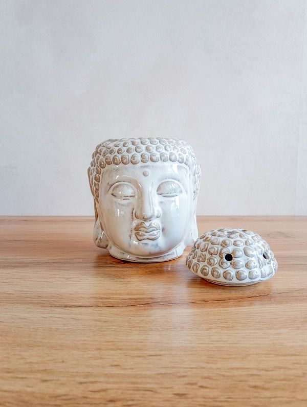 Аромалампа Будда, біла перламутрова 14х10,5х11см